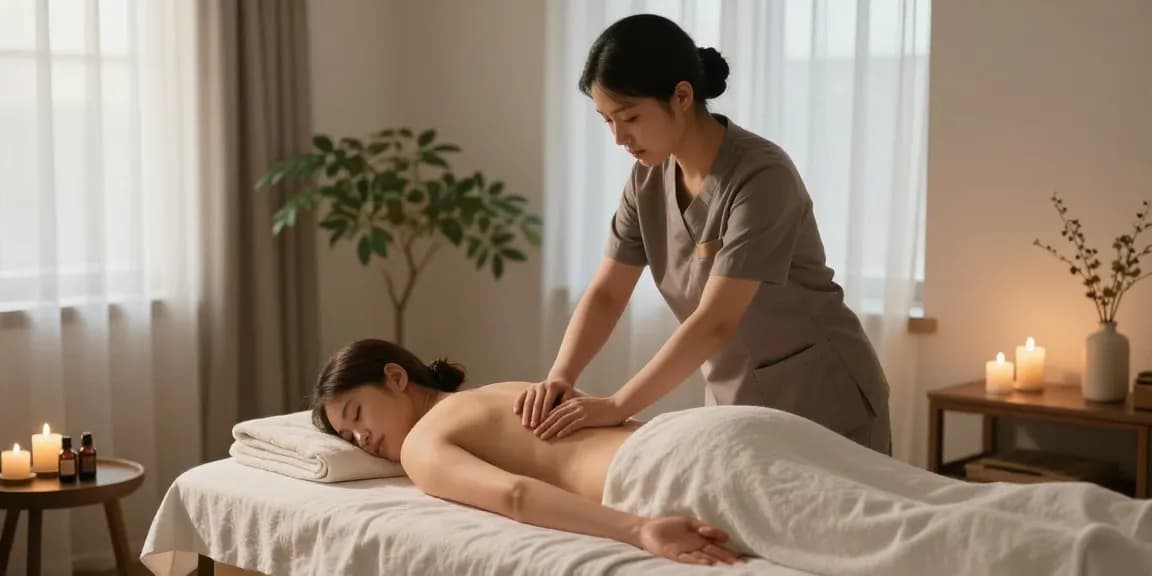 중구출장안마을 제공하는 편안한 마사지 장면과 아늑한 실내 환경을 보여줍니다.