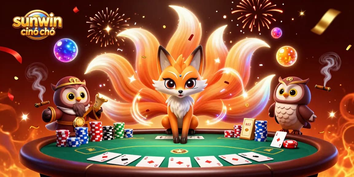 Experience winning moments of sunwin chính chủ with vibrant characters in a colorful casino scene.