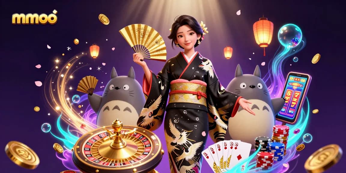 Engage with mmoo's vibrant online casino world featuring elegant characters and dynamic gaming elements