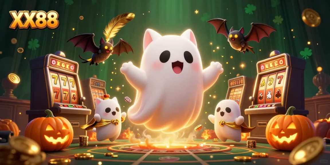 Experience thrilling gameplay at XX88 with vibrant characters in a haunted casino scene.