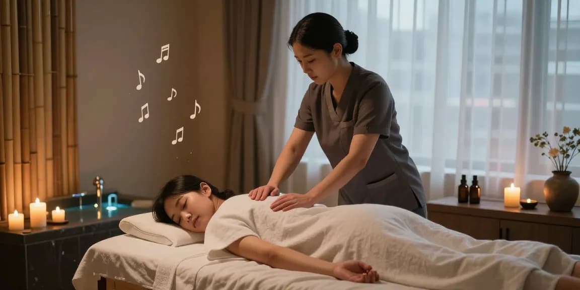Relaxing 서울출장안마 scene with a therapist providing a soothing massage in a tranquil spa environment.