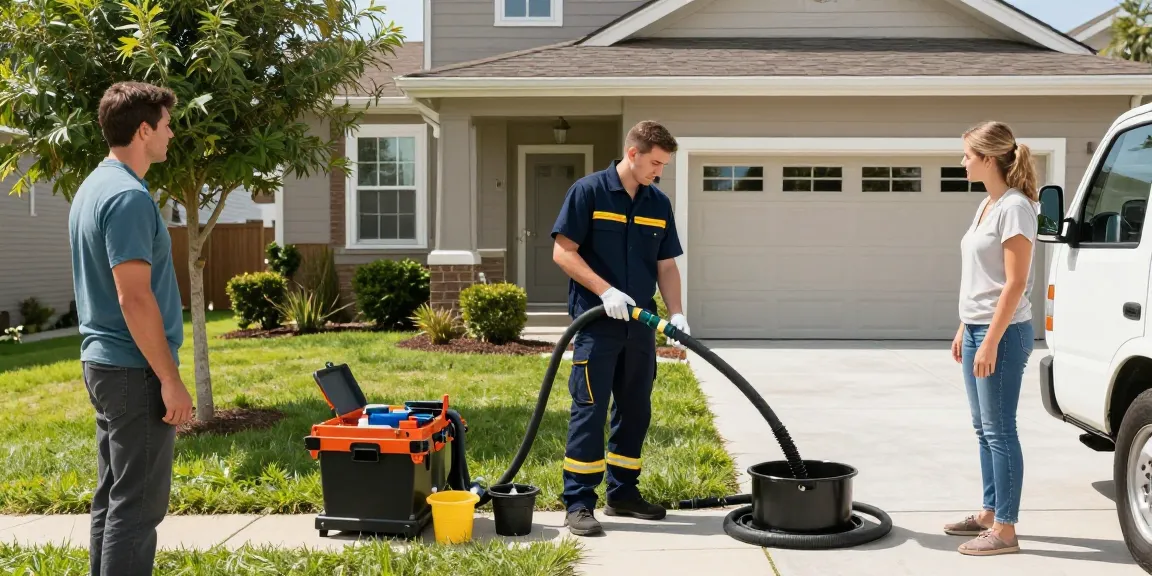 Septic pumping by a trusted local service provider in a community setting.
