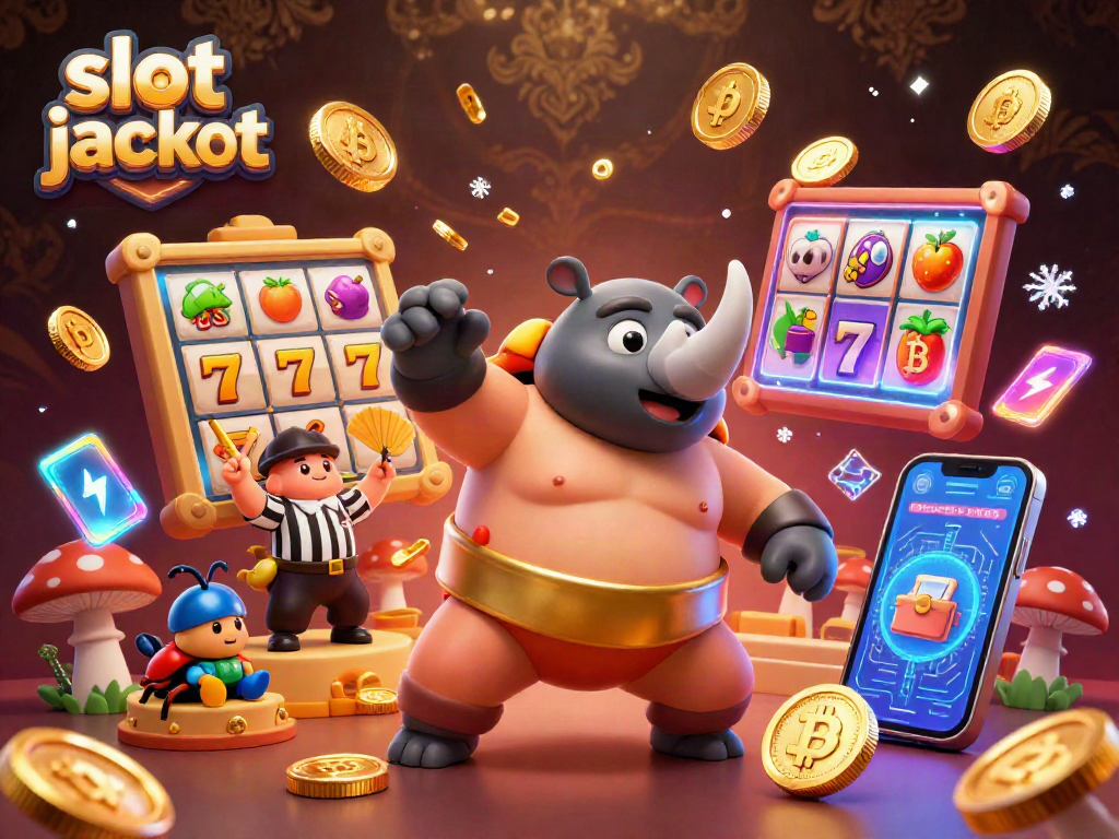 Experience the thrill of slot jackpot excitement with a dynamic 3D beetle sumo champion scene.