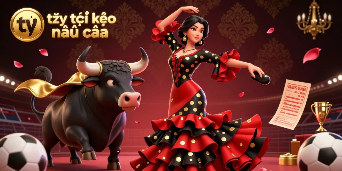 Engage with the latest tỷ lệ kèo nhà cái in a vibrant sports betting scene featuring dynamic characters and elements.