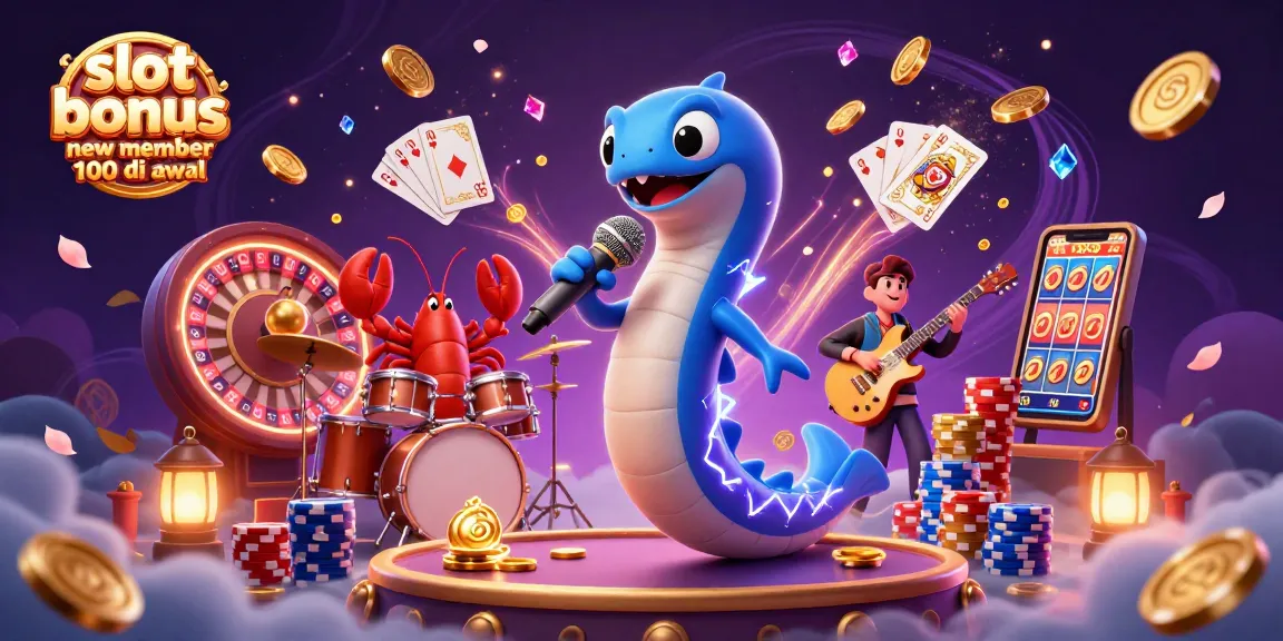 Menangkan slot bonus new member 100 di awal dengan ilustrasi 3D kasino yang penuh aksi dan detail memikat.