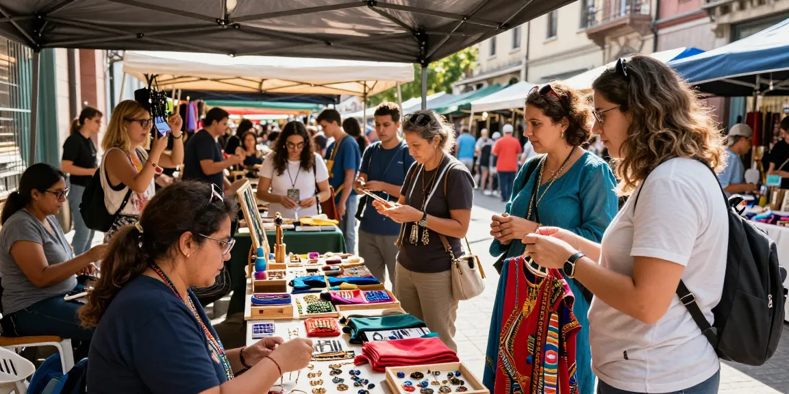Shoppers engaging with market vendors at https://forumup.org/shop/search.php?ca_id=&addr1=&addr2=&addr3=&schKeyword= amidst colorful market stalls