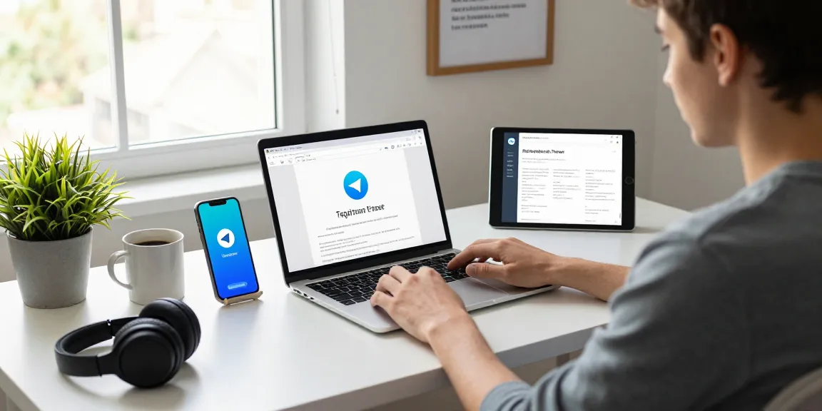Experience seamless communication with Telegram Download in a modern home office setting, showcasing productivity and tech.
