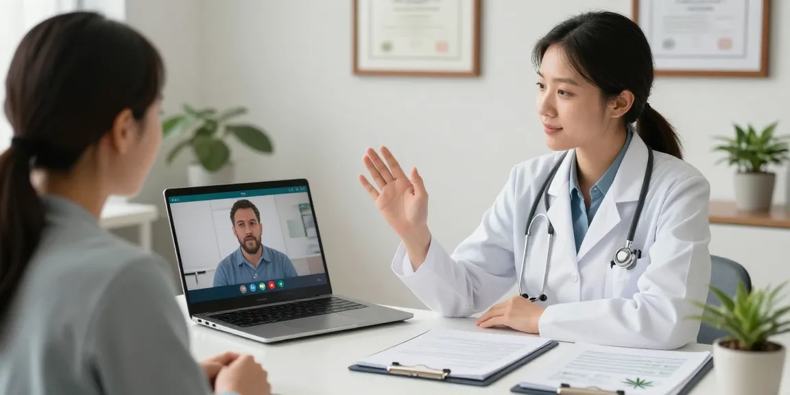 Telemedicine consultation for obtaining an Ohio MMJ card with a doctor and patient online.