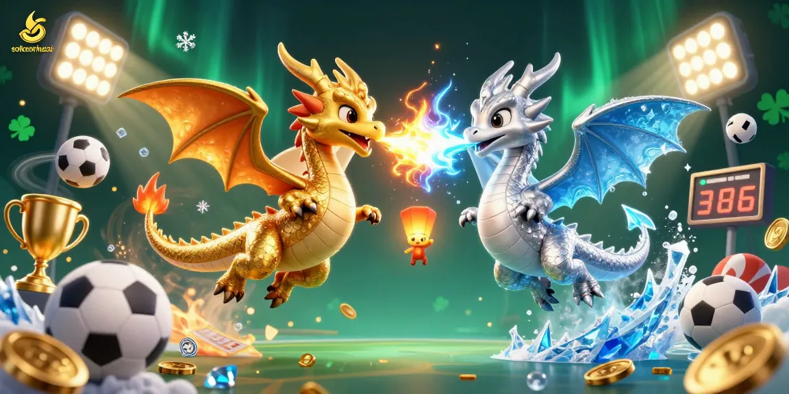Engage with soikeonhacai as golden and silver dragons showcase sports betting action in a dynamic illustration