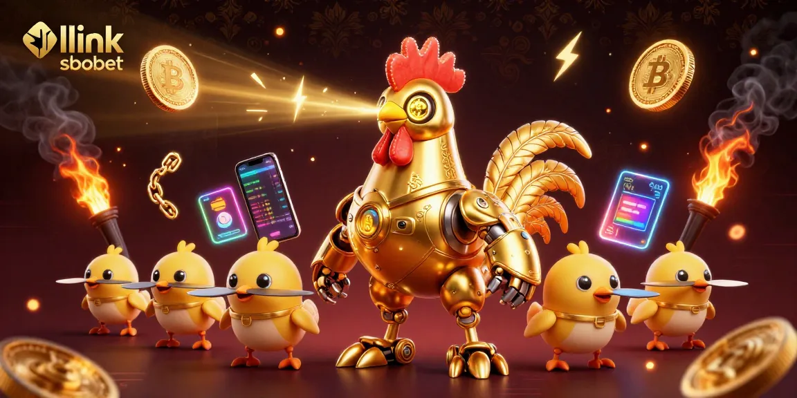 Bet and win with link sbobet at a vibrant 3D casino featuring unique characters and crypto elements.