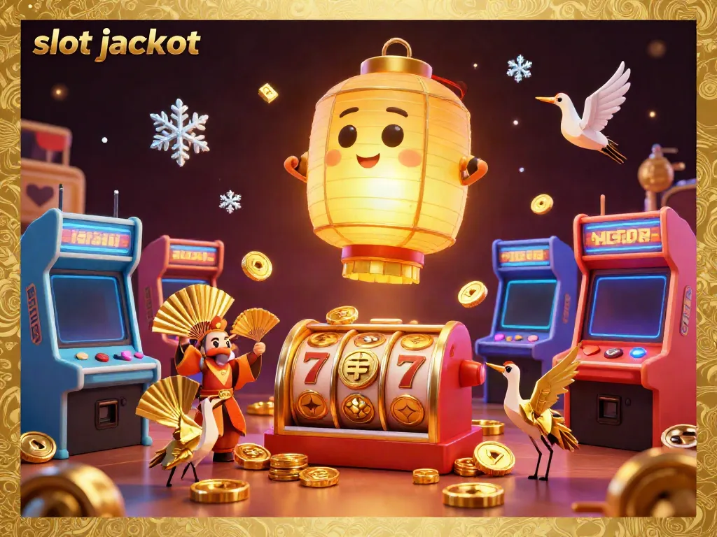 Experience the thrill of slot jackpot wins in a vibrant casino scene filled with animated characters and game elements.