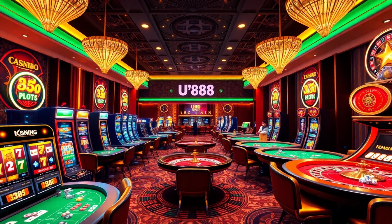 Experience the excitement of Trang Chủ UU88 with vibrant casino games and luxurious gambling elements.