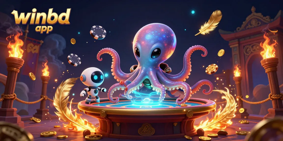 Play unique games with the winbd app, featuring vibrant characters and engaging gambling elements.
