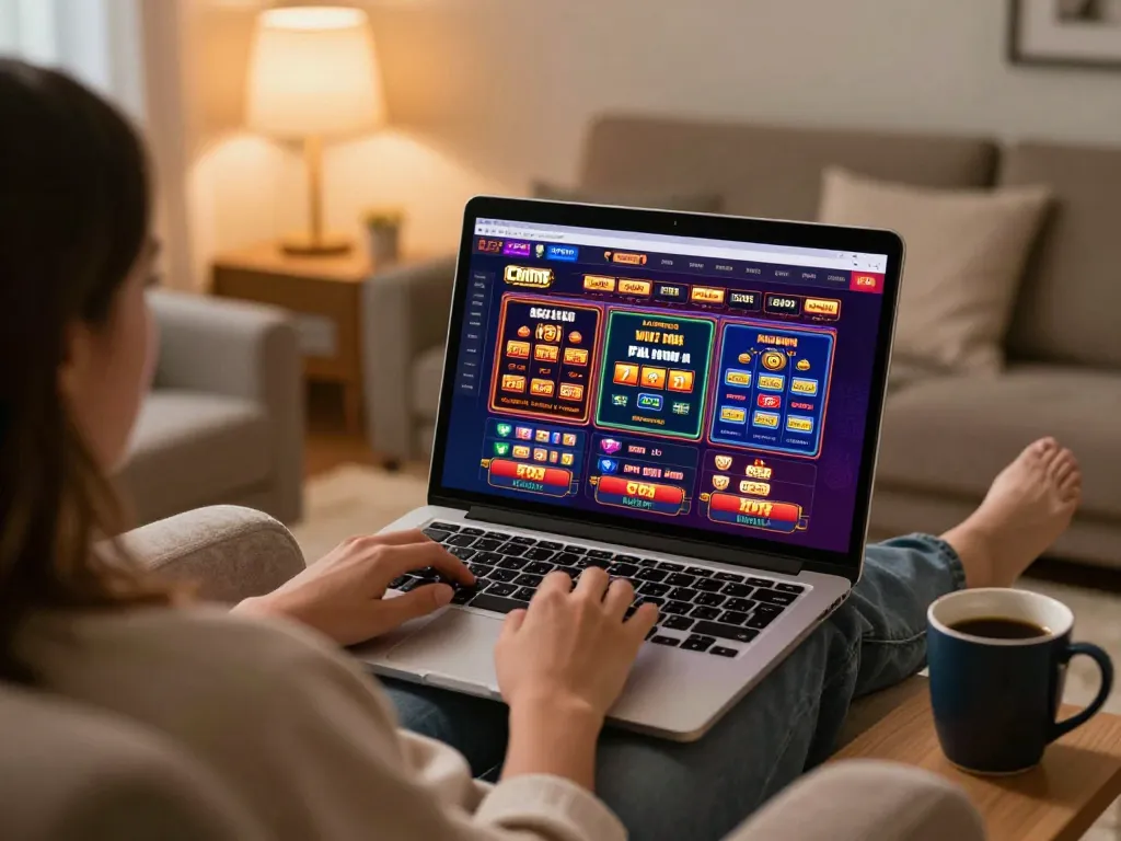 Experience nhà cái fly88 through engaging online slot games on a cozy living room setup