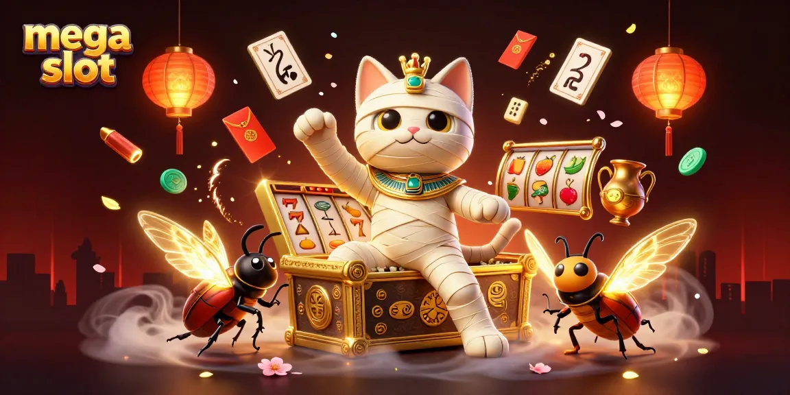 Mega slot memikat pemain dengan simbol jackpot dan karakter unik dalam ilustrasi 3D yang menakjubkan.
