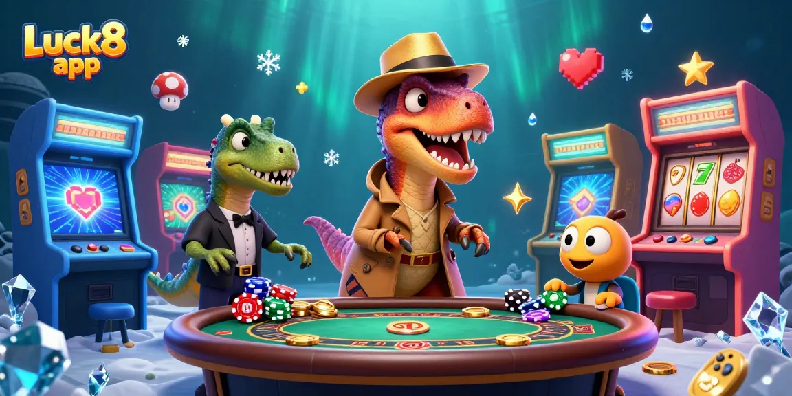 Enjoy thrilling blackjack action with the Luck8 app featuring a velociraptor card counter!