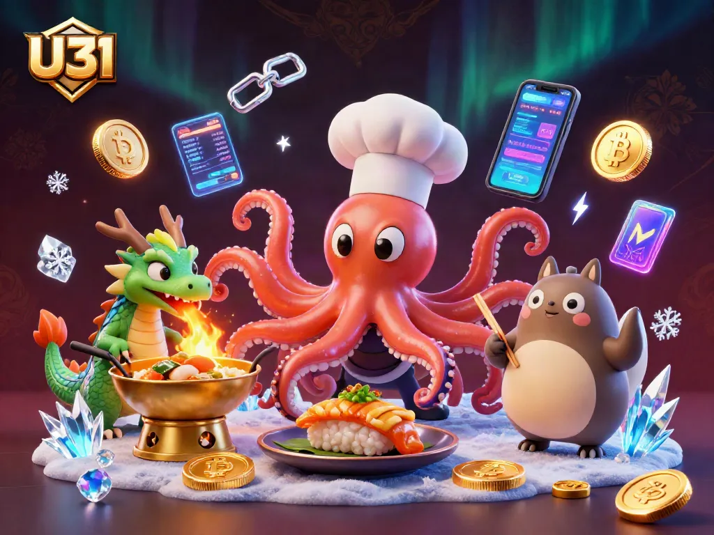 Engage with U31's dynamic casino experience featuring vibrant characters amidst crypto elements.