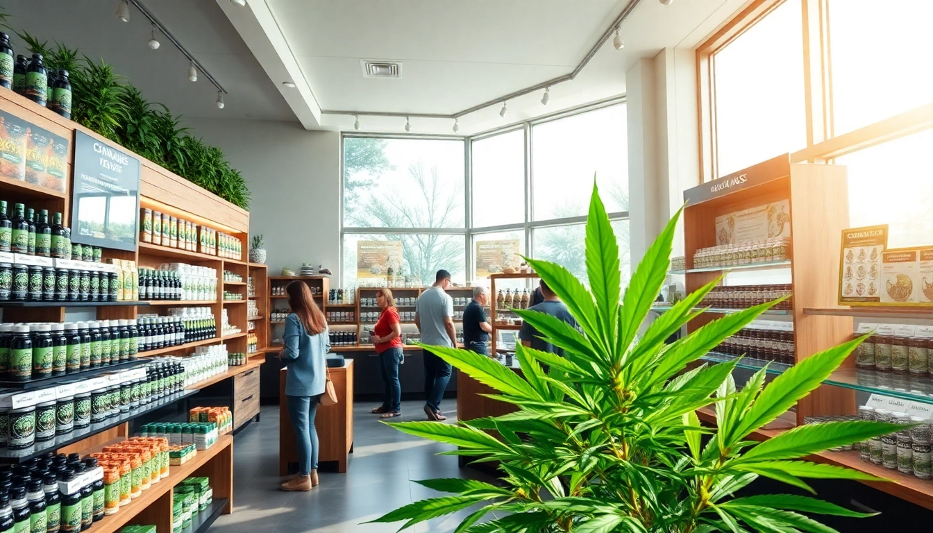Explore weed sites buy with a vibrant cannabis shop interior showcasing products.