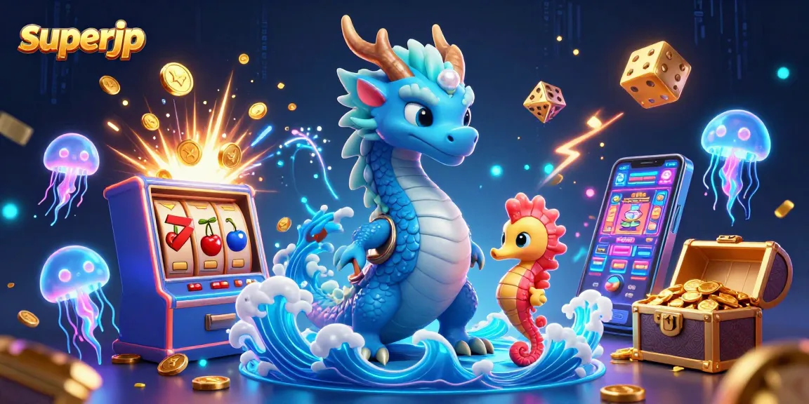 Discover exciting superjp casino gameplay with vibrant dragons and glowing wins in this immersive scene.