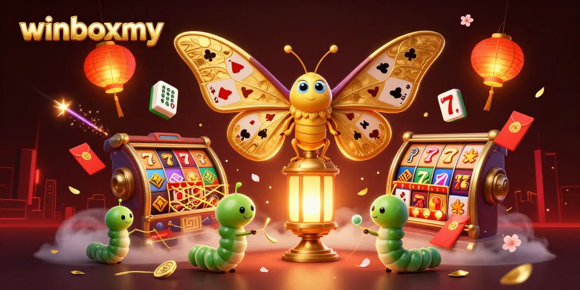 Experience the thrill of winboxmy with vibrant slot reels and golden treasures in a captivating 3D scene.