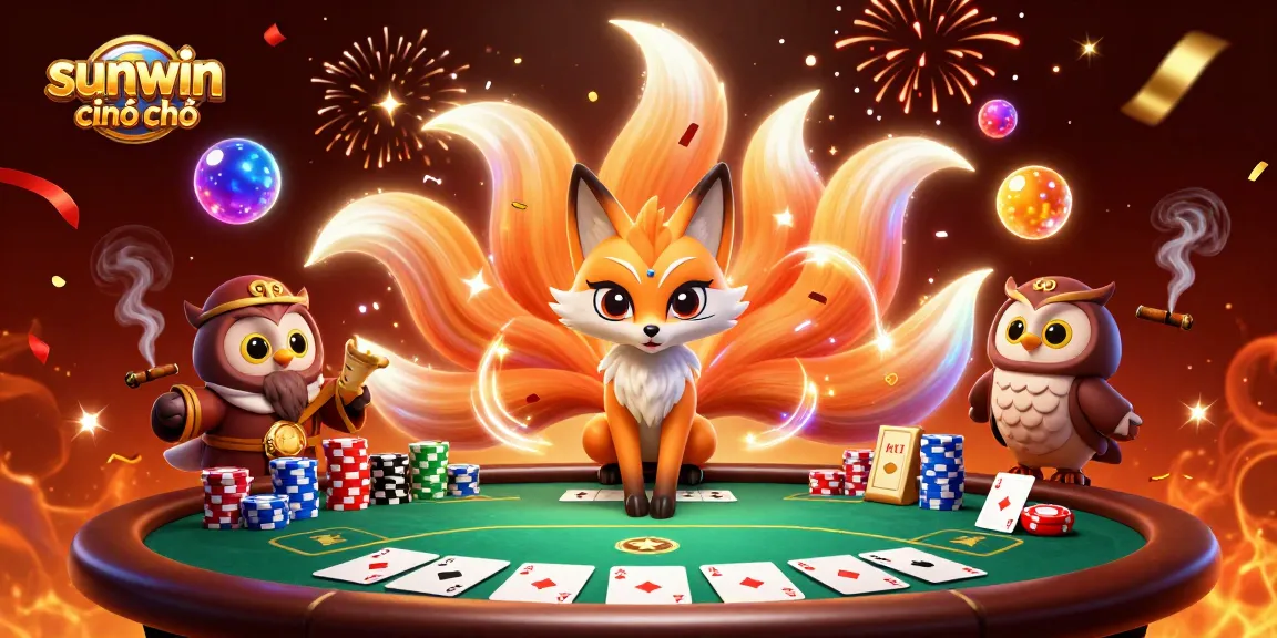Experience winning moments of sunwin chính chủ with vibrant characters in a colorful casino scene.