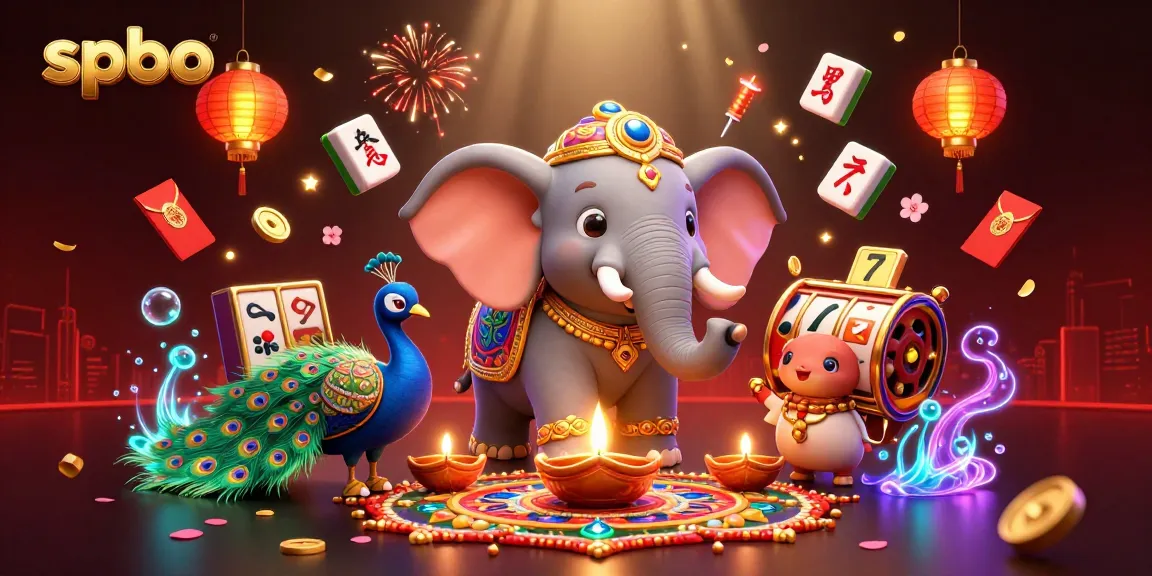 Experience spbo's vibrant casino scene with animated characters and slot game elements.