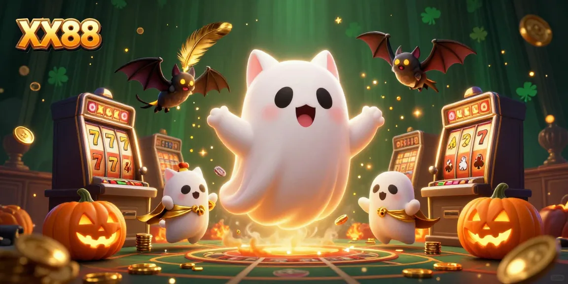 Experience thrilling gameplay at XX88 with vibrant characters in a haunted casino scene.