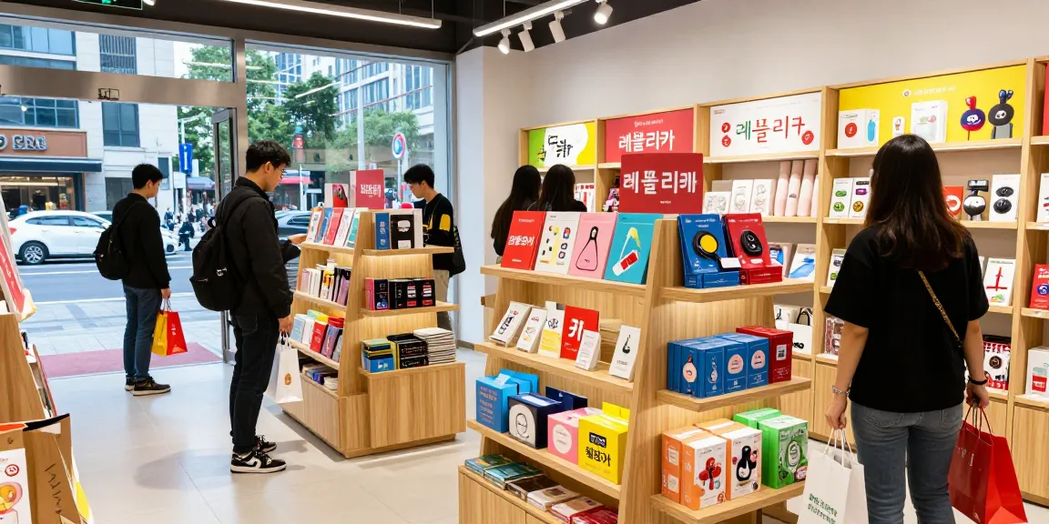 High-quality 레플리카 products displayed in an urban retail setting.