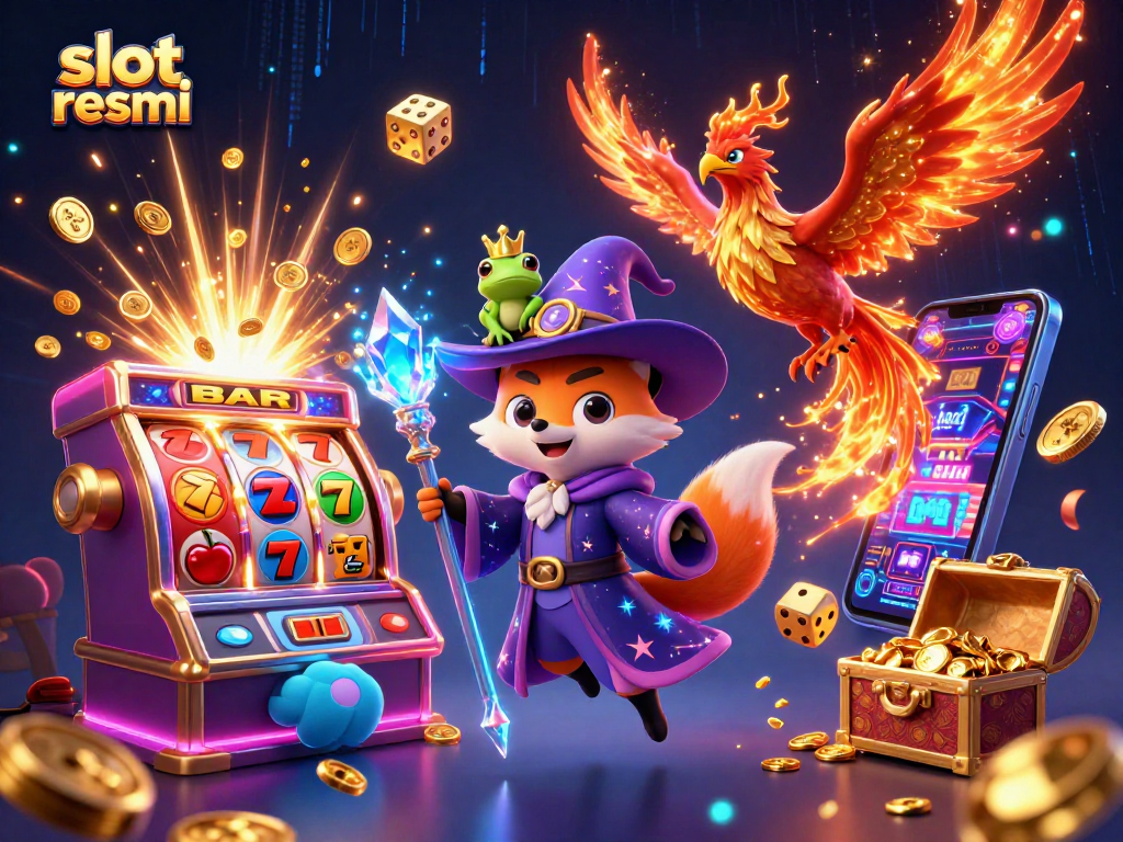Experience the magic at slot resmi with a wizard fox, phoenix, and thrilling jackpot excitement.