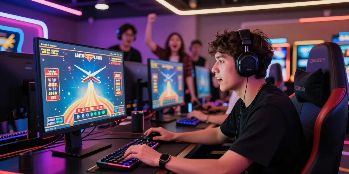 Aviator game gaming experience with players engaging in thrilling crash gameplay in a vibrant casino atmosphere.