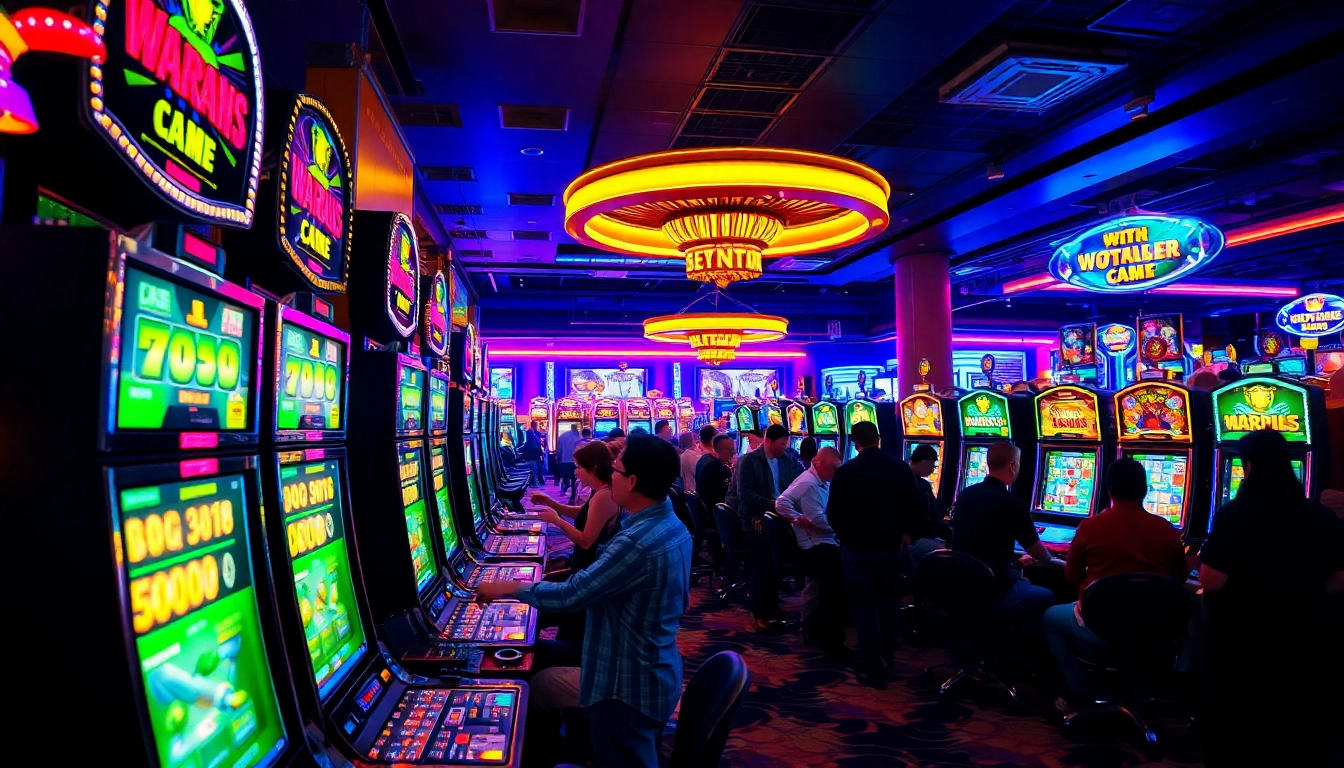 Rasakan Slot Depo 5000 di kasino modern yang ramai dengan slot menarik dan pemain bersemangat.