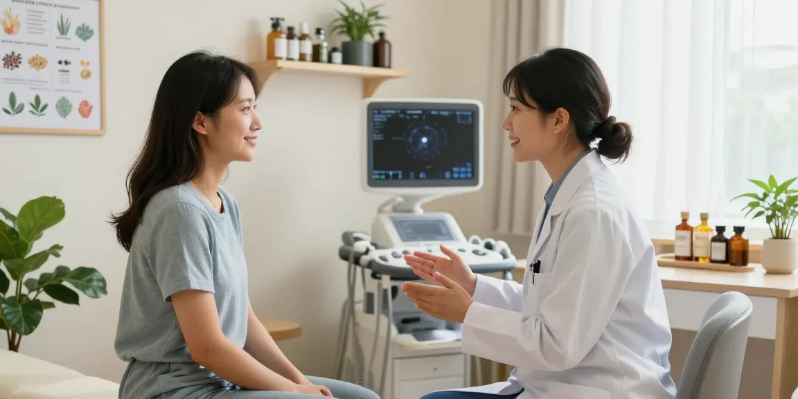 Consultation at 수원한의원 with practitioner and patient discussing personalized health treatments.