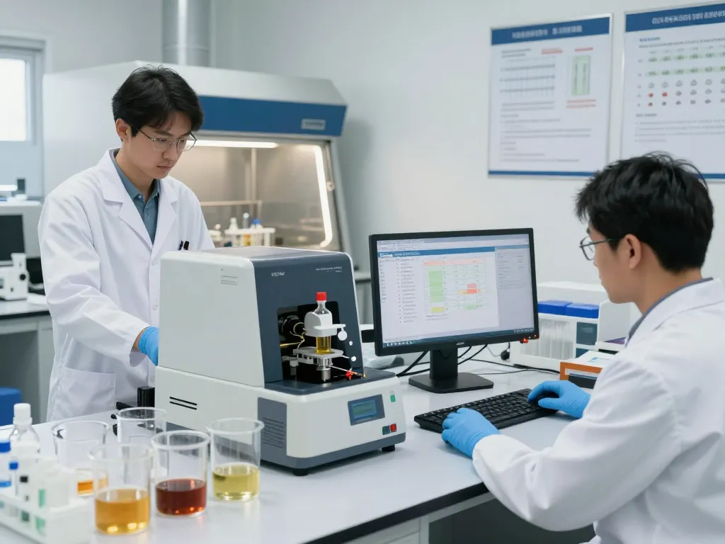 Cannabinoid manufacturer Europe in a lab setting with scientists testing high-quality extracts and displaying advanced equipment.