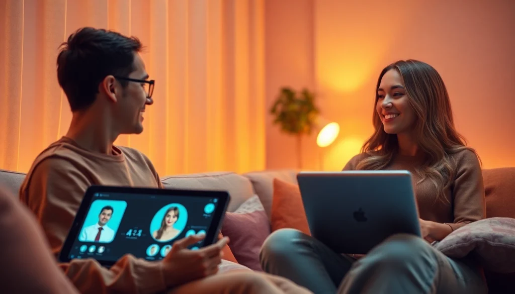 Engaging users in an ai porn chat with lifelike AI characters in a cozy digital environment.