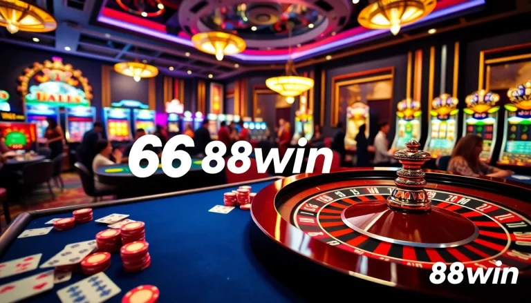68win players enjoying a vibrant casino atmosphere at a luxury gaming table.