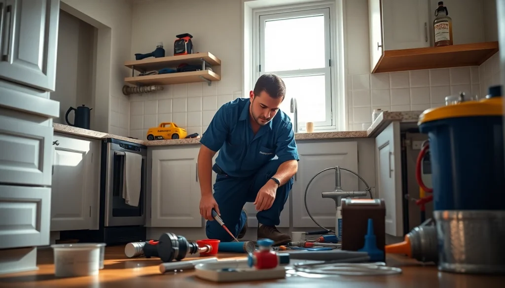 NYC emergency plumber & sewer resolving a plumbing crisis in a New York kitchen.