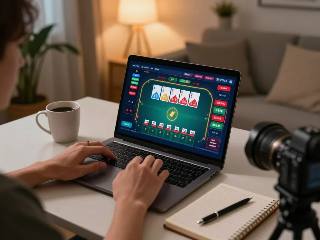 Engaging online casino game on 79KING from a cozy home setting, highlighting a player's experience.